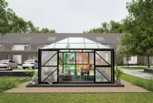 <span class=keywords><strong>Serre</strong></span> nouvelle génération avec structure en aluminium épaissie et couverture en polycarbonate haute résistance, résistante au vent et à la neige, utilisable toute l'année - Product Image 2