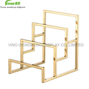 Soporte de embrague de Metal dorado de 3 capas, estante de exhibición de billetera vertical para el hogar, tienda minorista, suministros, exhibición de encimera - Product Image 4