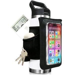 Housse de transport pour bouteille d'eau |   Support de téléphone, porte-clés de sport, pochette pour portefeuille |   Sac de sport pour bouteille d'eau, compatible AirPods, téléphone et cartes - Product Image 1