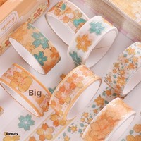 Ruban décoratif DIY pour carnet de notes, série Sakura Cartoon Falling, estampage à chaud et ruban adhésif, 12 volumes, 2m