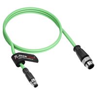 Câble Ethernet Alvin's Cables M8 A-Code 4 broches mâle vers M12 D-Code 4 broches mâle, haute flexibilité, blindé Cat6a pour Beckhoff ZK1090-3161