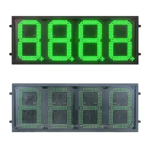 迪拜加油站发光二极管油价屏户外防水10英寸8888绿色显示屏价格无线遥控改装