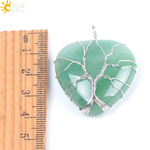 CSJA nuovo albero della vita filo avvolto in cristallo amore cuore ametista <span class=keywords><strong>rosa</strong></span> <span class=keywords><strong>quarzo</strong></span> ciondolo <span class=keywords><strong>collana</strong></span> F053 - Product Image 4