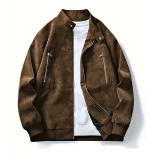 แจ็คเก็ต PU ล้างสีสไตล์เรโทรใหม่จากผู้ผลิตแจ็คเก็ต - ดีไซน์คอตั้ง เหมาะสำหรับสวมใส่สไตล์สตรีทและลำลองแนวอาร์ต - Product Image 5