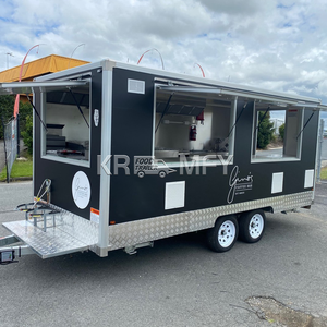 China Bbq Hot Dog Coffee Ice Cream Cart Vending Car Retro Food Truck Usa Mobile Food Truck Trailer para la venta - Product Image 3