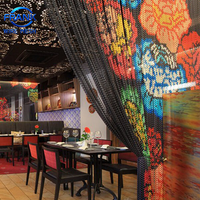 Rideau en maille de chaîne décorative en aluminium pour la décoration murale des bars et restaurants