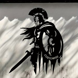 Decoración de Pared de Metal de Guerrero Espartano Personalizada - Decoración Griega Hecha a Mano para Sala de Estar, Dormitorio, Halloween, Navidad, Arte de Pared Grande - Product Image 2