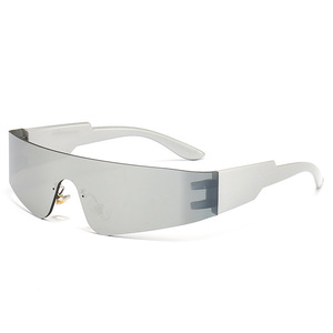 Gafas de Sol Y2K Personalizadas de Fábrica con Lentes UV400 para Mujer, Montura de PC Blanca y Azul, Estilo Deportivo y Moderno, Venta al Por Mayor Transfronteriza - Product Image 6