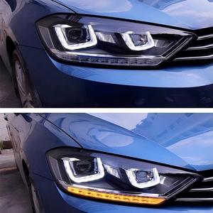 Phares LED pour <span class=keywords><strong>Sportsvan</strong></span>, ensemble de phares LED 2013-2019 <span class=keywords><strong>Golf</strong></span> DRL, clignotants, feux de route, lentille de phare - Product Image 3