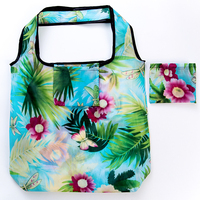 Sac de courses pliable en polyester écologique, réutilisable, avec logo personnalisé pour la vente au détail, l'épicerie et les voyages