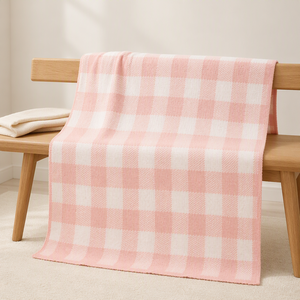 Coperta per Neonati in Cotone Lavorato a Maglia Kaiyue 70 X 90 <span class=keywords><strong>cm</strong></span>, Motivo a Quadretti in Quattro Colori, Produzione OEM ODM per Asili Nido - Product Image 2