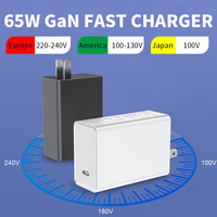 Chargeur rapide GaN PD 65W Prise UK/US/EU/AU Port USB C Chargeur de téléphone portable Type C Adaptateur de chargeur mural pour ordinateur portable tablette