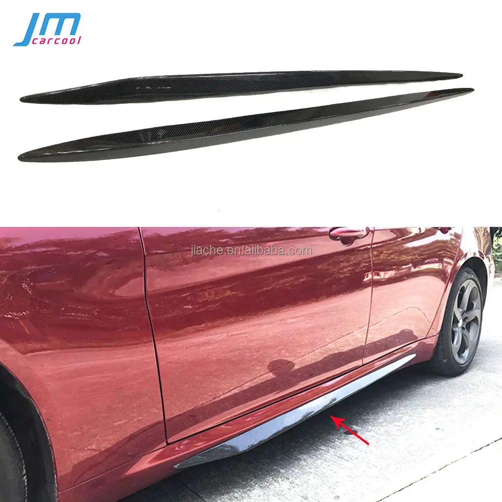 Carbon Fiber Side Rokken Bumper Schorten Sticker voor Alfa Romeo Giulia Sedan 4 Deur 2015 2016 2017