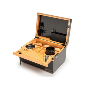 stash box black burl locking bamboo wooden storage organize smell proof smoking stash box with rolling tray