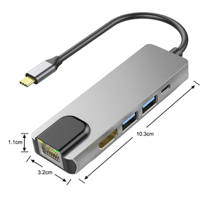 Oem Space Grijs Type-C Naar <span class=keywords><strong>Usb</strong></span> <span class=keywords><strong>Hub</strong></span> Docking Station <span class=keywords><strong>Usb</strong></span> C <span class=keywords><strong>Hub</strong></span> <span class=keywords><strong>5</strong></span> In 1 Ethernet Opladen Hdmi <span class=keywords><strong>usb</strong></span> 3.0 <span class=keywords><strong>5</strong></span> Poort Type C <span class=keywords><strong>Hub</strong></span> Voor Computer - Product Image 2