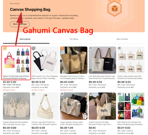 Gahumi-Sac fourre-tout en toile réutilisable respectueux de l'environnement, 100% coton naturel, élégant, logo personnalisé imprimé - Product Image 4