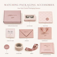 Boîte à maquillage personnalisée, emballages en papier, kits d'extensions de cils, emballages cosmétiques et de parfums, boîtes à cils roses, logo personnalisé