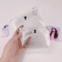 Porte-cartes rectangulaire transparent BST pour femme, petit porte-monnaie, porte-clés, mini pochette à paillettes pour monnaie, étui pour cartes de crédit
