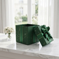 Boîtes pliantes personnalisées, boîte cadeau de luxe pour la mode, boîte carrée avec ruban, avec couvercles supérieur et inférieur, belle boîte d'emballage