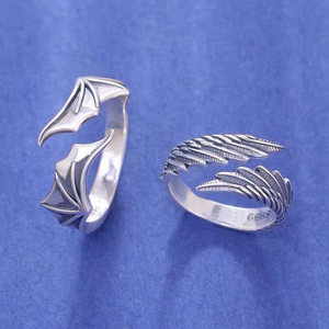 Bague Ailes de Démon Rétro en Gros pour Hommes et Femmes, Bijoux Punk Gothique Ouverts Faits à la Main, Accessoires Unisexe - Product Image 3