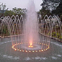 Fontaine musicale de jardin, équipement de fontaine à vagues pour cour extérieure, fontaine paysagère en acier inoxydable pour petite piscine