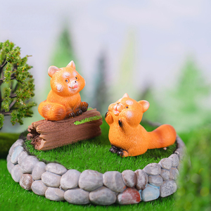 Statuette Realistiche di <span class=keywords><strong>Panda</strong></span> Rosso Weij Landscape, Accessori Decorativi Fai-da-Te, Ornamenti Piccoli per Auto e Scrivania - Product Image 3