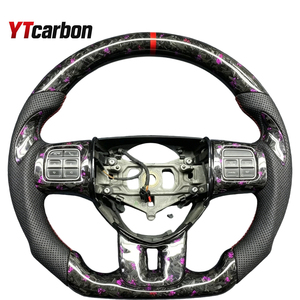 Volant en cuir perforé en fibre de carbone YTcarbon modifié pour Challenger Charger Avenger Durango Journey Grand <span class=keywords><strong>Caravan</strong></span> - Product Image 4