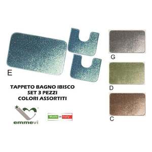 Ensemble de 3 tapis de bain Hibiscus, collection élégante d'accessoires de salle de bain - Product Image 1