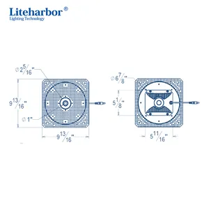 Liteharbor ไฟสปอร์ตไลท์ LED สี่เหลี่ยมแบบบางพิเศษ,ไฟดาวน์ไลท์ Led ขนาด1นิ้วคุณภาพสูง0-10Vdimming