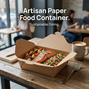 Cajas de Comida de Papel Kraft Compostables, Recipientes Resistentes <span class=keywords><strong>a</strong></span> la Grasa para Llevar, Ideales para Picnic, Playa, Comidas Ecológicas - Product Image 2