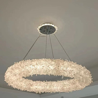 Lámpara de Araña Redonda y Rectangular de Cristal de Roca Natural de Lujo para el Hogar, Villa u Hotel, Diseño Moderno para Comedor y Cocina