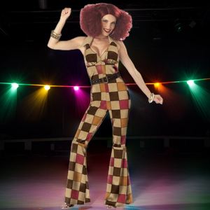 Nouveauté Costume de danse disco <span class=keywords><strong>pour</strong></span> couples Costume de loisirs <span class=keywords><strong>pour</strong></span> adultes <span class=keywords><strong>Déguisement</strong></span> années 70 avec ceinture Caractéristiques Leggings <span class=keywords><strong>pour</strong></span> fête d'Halloween - Product Image 3