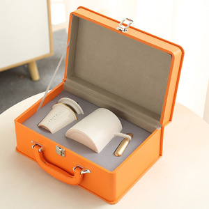 Tùy chỉnh sang trọng da thân cây Hộp quà tặng da thật rỗng cốc cà phê hộp lưu niệm Arabic Tea Cup Set rượu vang Quà Tặng Bao bì hộp - Product Image 3