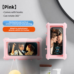 Étanche antibuée <span class=keywords><strong>douche</strong></span> support pour téléphone salle de bain mural couverture mobile étagère Premium étuis pour téléphone portable - Product Image 1