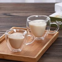 Mug à café isotherme à double paroi en borosilicate de haute qualité, capacité 180-250 ml, design créatif, compatible micro-ondes et lave-vaisselle, pour la maison/le bureau