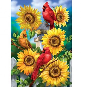 Pintura de Diamantes Serie Plantas y Flores Girasol y Pájaro Bordado a Mano Arte Decorativo de Pared Premium Regalo - Product Image 1