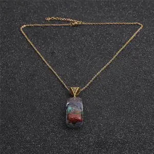 Necklace Pendant kolye Rhinestone Charms 14K Gold Flower Jade Cuban Chain Set For Woman Blank Glass Charm Custom Picture Pendant