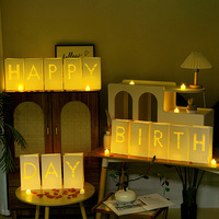 Lanterne porte-bougie en papier romantique et créative, sculptée avec lettres, sac à bougie personnalisé pour mariage, anniversaire, demande en mariage, décoration de fête d'Halloween