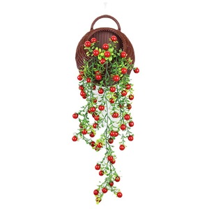 Fausse guirlande de baies rouges artificielles de noël, vigne de baies, baies d'hiver pour arbre de noël, fenêtre, porte suspendue, décor de vacances - Product Image 2