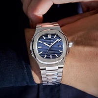 Jam tangan pria, Logo kustom mekanik tahan air Stainless Steel Ultra tipis Jam mode otomatis