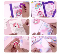 Ensemble de journal intime DIY licorne violette GF Hot Sales, carnet de notes classique en carton, ensemble de papeterie pour filles et enfants