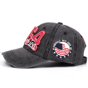 Cappello Americano Lavato 1964 con Ricamo, Berretto da Baseball Stile Vintage Europeo e Americano, Cappello da Sole Sbiadito con Visiera, Cappello con Bandiera Ricamata - Product Image 5