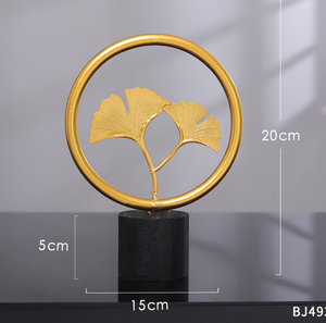 Stainless Steel Gold-Plated Leaves Plant <b>Ornaments</b> Modern Antique High-end Craft Living Room Tabletop Home Decorations Luxurious - Product Image 3