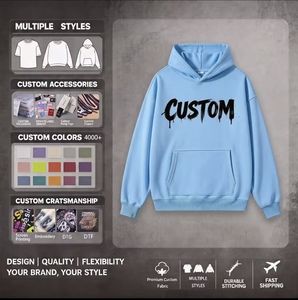 Sweat-shirts à capuche surdimensionnés en polaire premium 350g, 20 couleurs, sans cordon, sweat-shirts à capuche unis en coton pour l'hiver, coupe ample pour hommes - Product Image 4