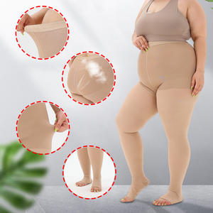 Collants de compression élastiques en nylon et spandex tricotés, motif uni, à bout fermé/ouvert, pour femme, usage quotidien, pour varices - Product Image 6