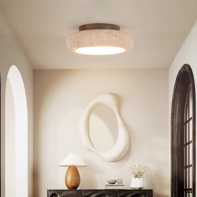 Yellow Cave Stone Home Entrance Corridor Ceiling Lamps Marble Design Modern Round Indoor Led Ceiling Lights Wall Lamp