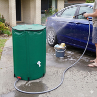 Collecteur d'eau de pluie pliable en PVC durable de 200 L, équipement portable avec fonction imperméable, baril à eau de pluie