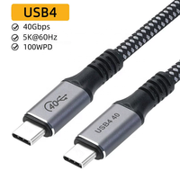 Cable de Datos USB4.0 de Aleación de Zinc de 240 W con Carga Tipo C, 40 Gbps de Alta Velocidad y Video 8K para Computadoras y Teléfonos Inteligentes