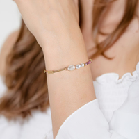 Mlluki MPB05 Valentijnscadeauarmband Dames Zoetwaterparel Natuurlijke paarse edelsteenkettingarmbanden Boheemse stijlen voor meisjes