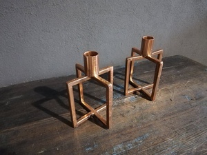 Geometrically Copper Candle Holder Newest Design Candle Mold Handcrafted Fast Factory Delivery Pure Copper Candle Stand - Product Image 2